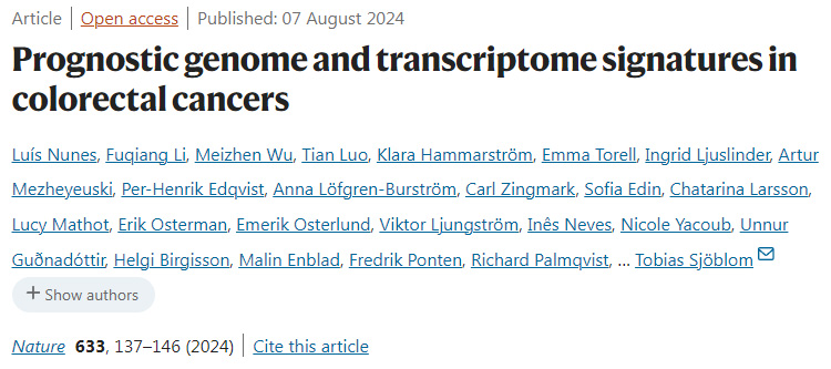 結直腸癌預后基因組與轉錄組特征