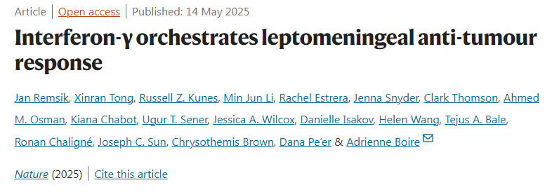  干擾素-γ協調軟腦膜抗腫瘤應答