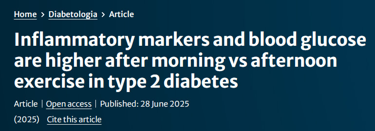 2型糖尿病患者晨練后炎癥標(biāo)志物及血糖水平較午后運(yùn)動(dòng)升高更明顯 2型糖尿病患者晨練后炎癥標(biāo)志物及血糖水平較午后運(yùn)動(dòng)升高更明顯