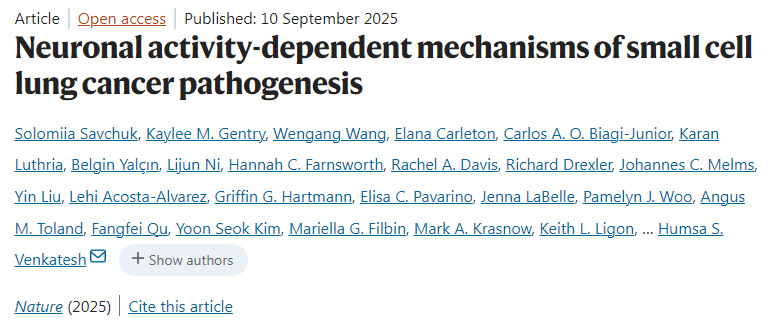 神經元活動依賴性的小細胞肺癌發病機制 神經元活動依賴性的小細胞肺癌發病機制