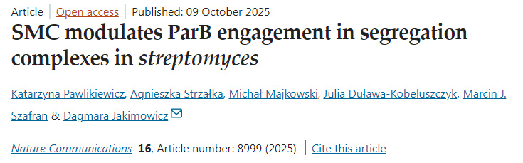 SMC調(diào)控鏈霉菌中分離復(fù)合體內(nèi)ParB的結(jié)合 SMC調(diào)控鏈霉菌中分離復(fù)合體內(nèi)ParB的結(jié)合
